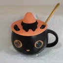 Black With Spoon Lid