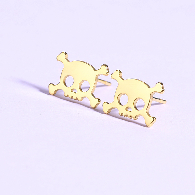 Female European And American Halloween Ghost Stud Earrings Stainless Steel