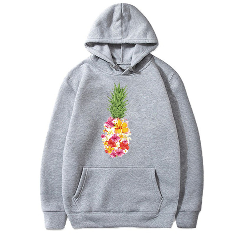 Title 8, Painted Pineapple Printed Long Sleeve Hoodie