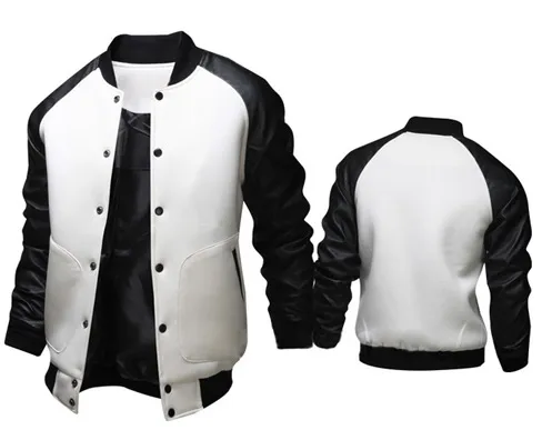 Men's Solid Color Cotton Jacket Diamond Stitching Thickened Stand Collar Cotton Jacket White - Shop at LoveMi