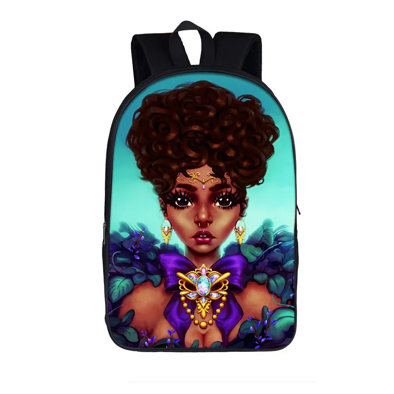 3D African Girl New Cartoon Print Backpack - 25Color