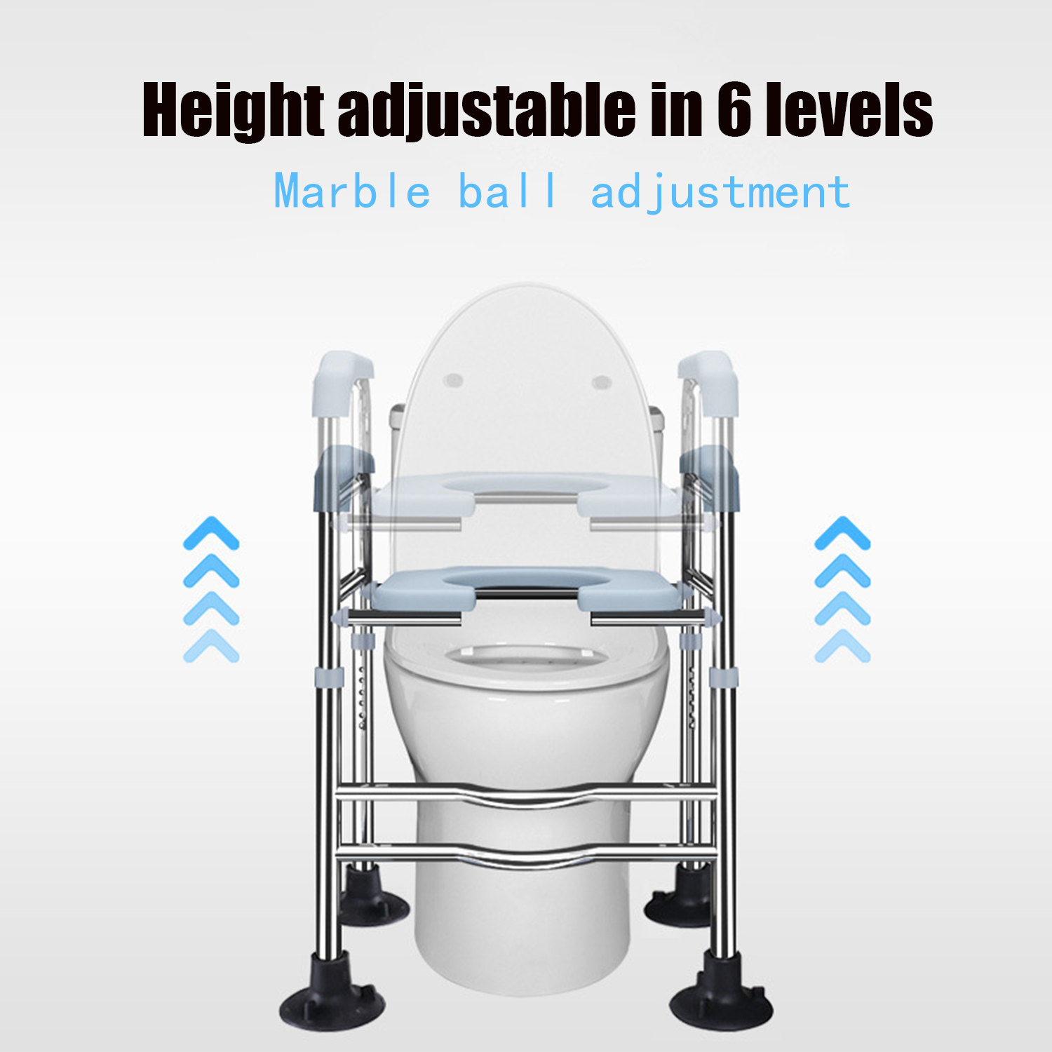 Bedside Commode Chair Wide Seat Adjustable Height 150kg Raised Toilet Seat AU