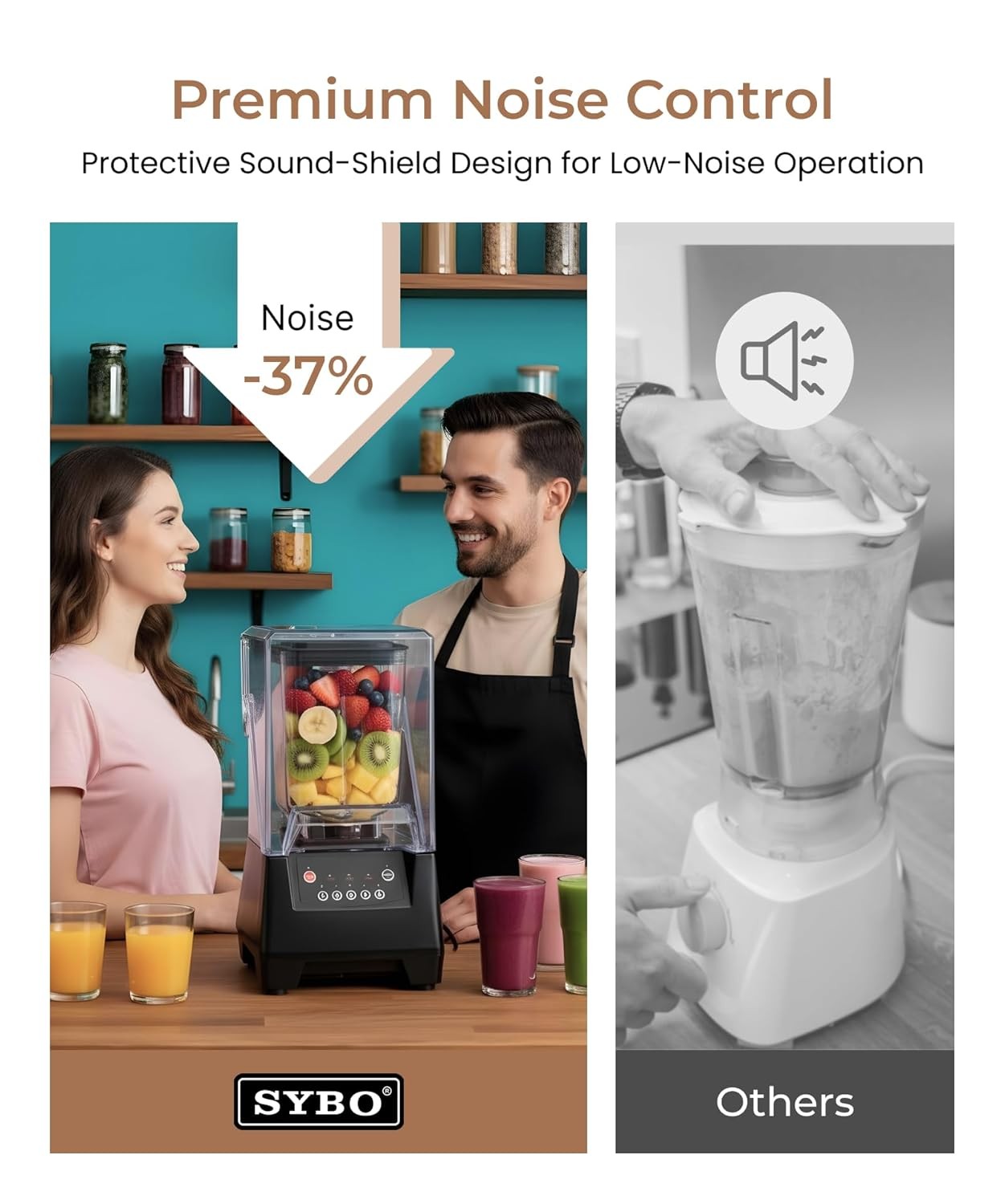 2L Commercial Smoothie Blender Countertop Silent With Sound Enclosure UK — image 11