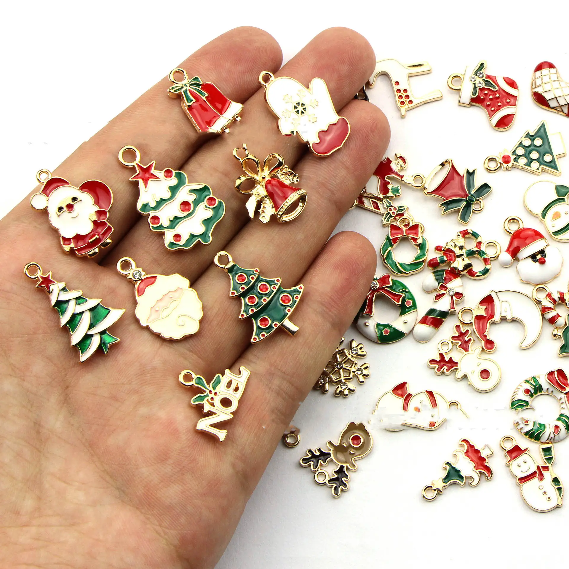 Alloy 45pcs Christmas Oil Drop Pendant Hair Accessories Accessories