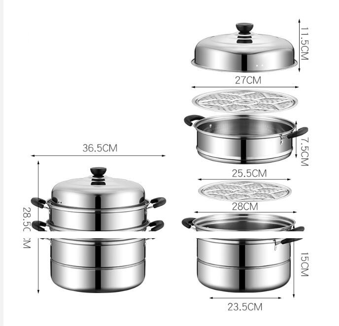 Title 1, Stainless Steel Large-capacity Three-layer Thic...