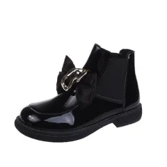 Women's Shoes Stretch Stocking Boots British Style Bow Ankle Boots - Black - View 1