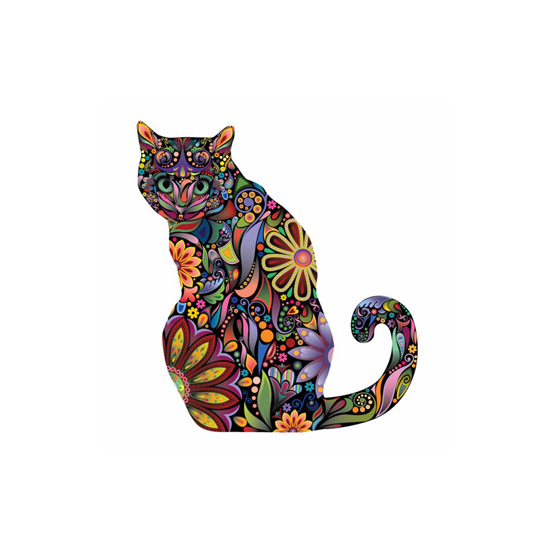Color Pattern Cat Mandala Cartoon Wall Sticker Decorative PVC Graffiti Sticker