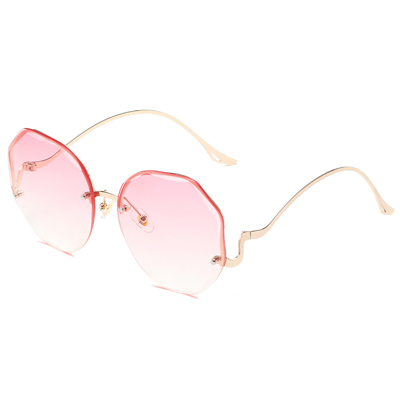 Women's Irregular Rimless Cut Edge Sunglasses - Image 6