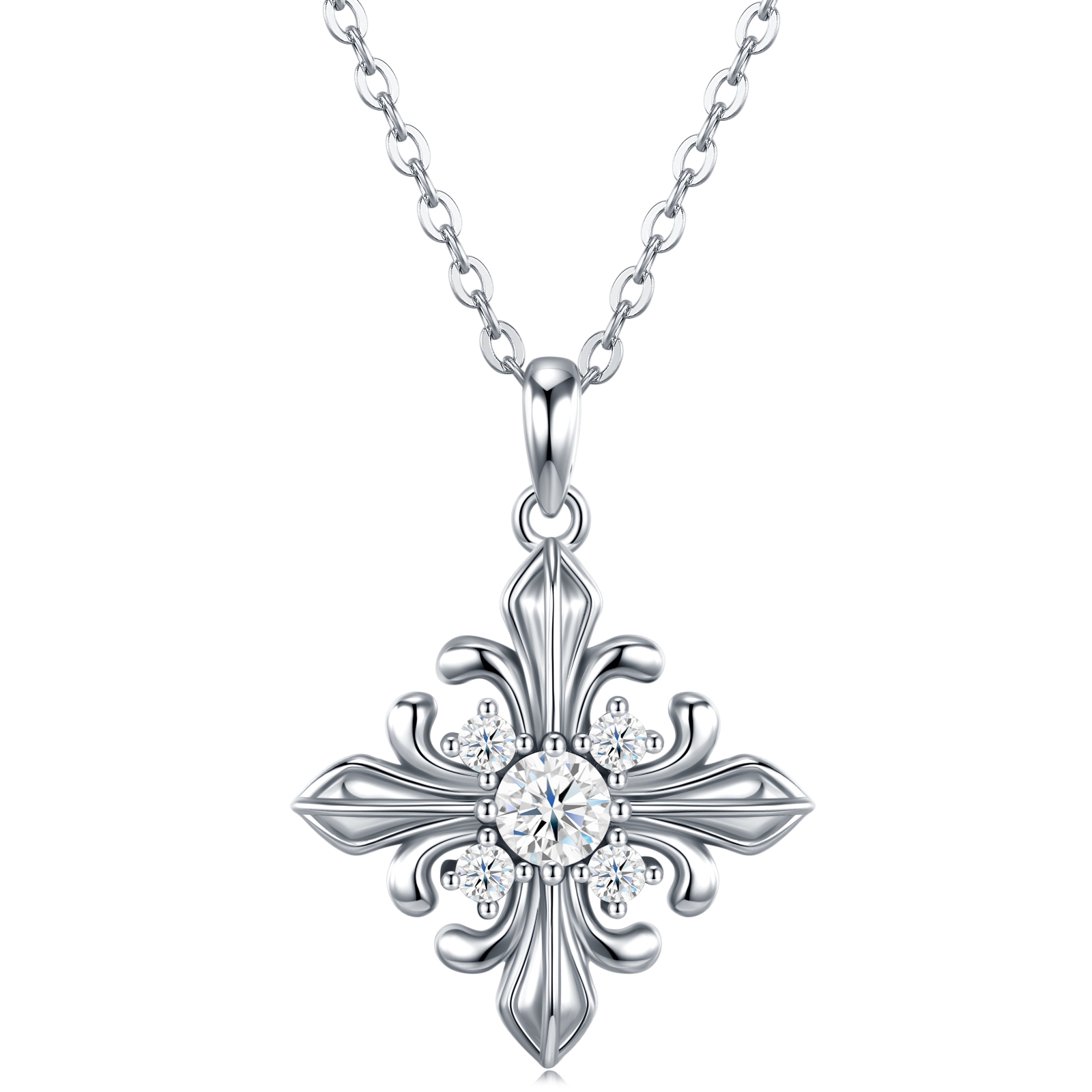 A Luxurious And Fashionable Minimalist Jewelry Pendant Necklace With 0.3 Carats Of Top-quality Morganite, Made Of S925 Silver Electroplated With Platinum.