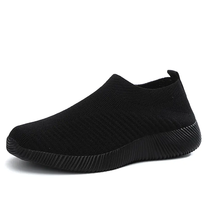Flying Knit Sneakers Men's Mesh White Shoes Black Casual