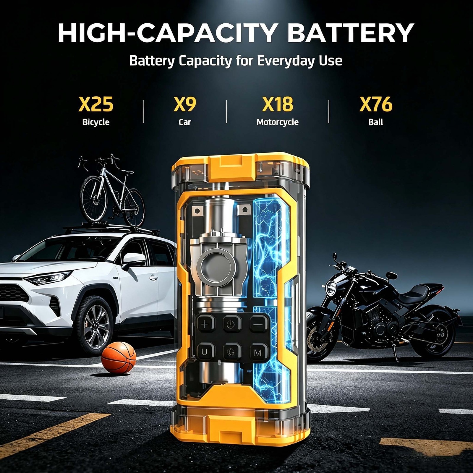 Car Tyre Inflator Cordless Digital USB Rechargeable Tire Air Compressor Pump 12V — image 6