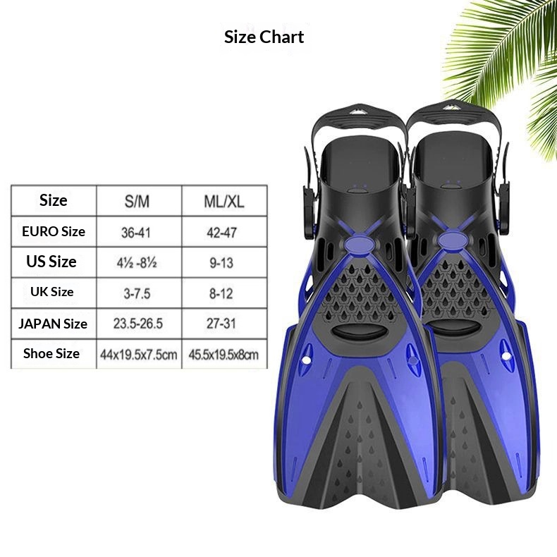 Adult Snorkel Fins  Lightweight Swim Diving Flippers For Scuba Diving And Snorkeling Gear