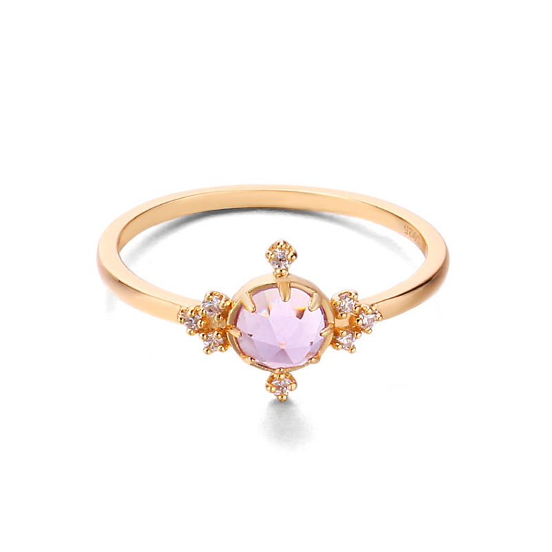 Temperament Natural Amethyst Ring Girl