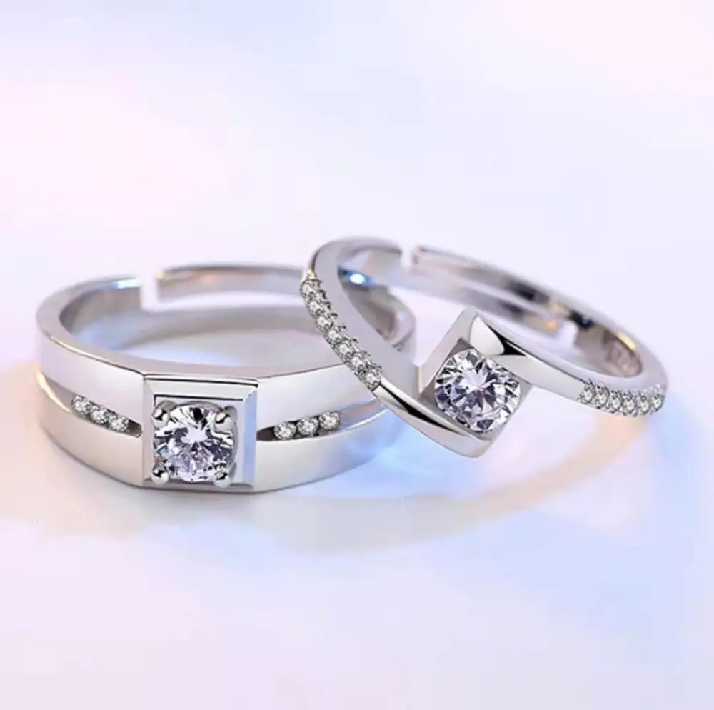 Men's and Women's Tail Rings Heart-shaped Couple