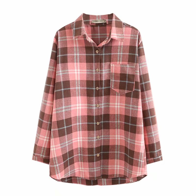 Retro Plaid Long-sleeved Base Shirt