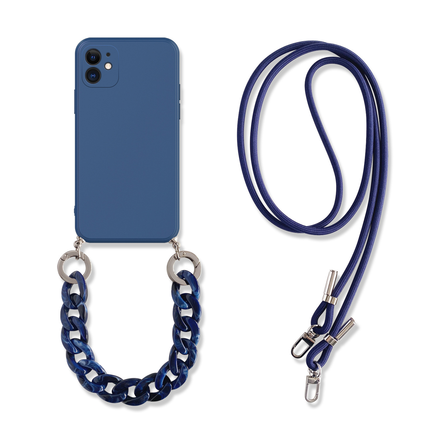 Chain Milk Tea Grey Diagonal Back Three-in-One Phone Case – Lavender Grey – iPhone 12 Pro