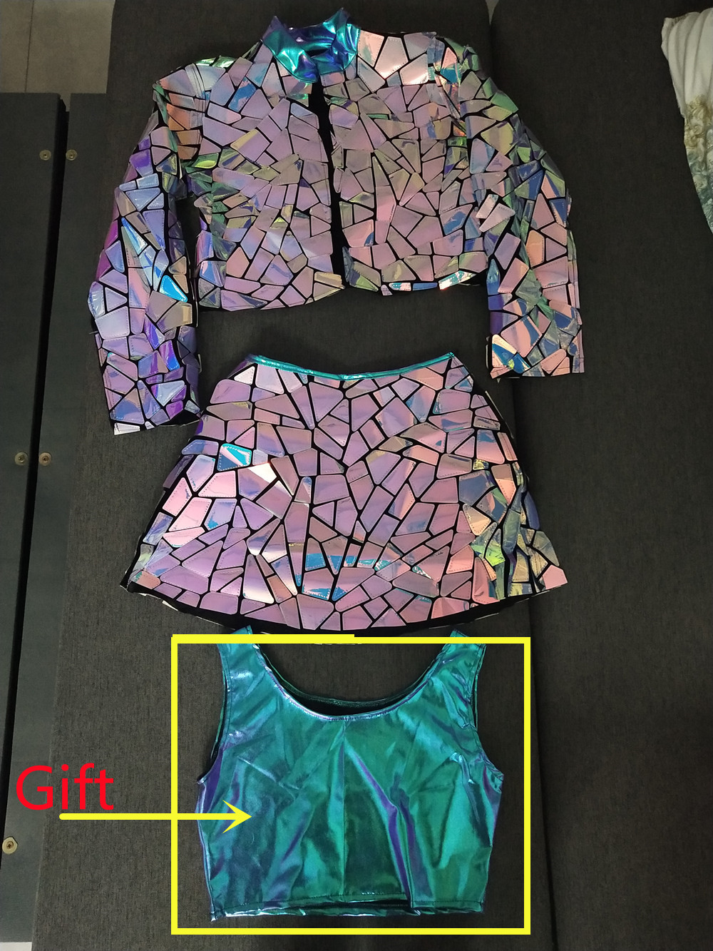 Women's Laser Mirror Sequined Jazz Dance Costume