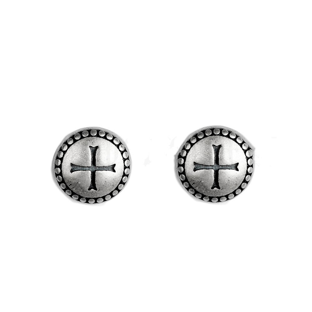 Title 1, S925 Sterling Silver Retro Round Studs