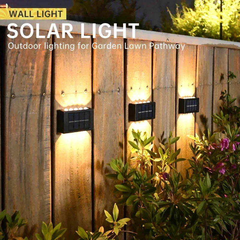 4PCS Solar Wall Lamp Outdoor Waterproof Powered Light UP And Down Illuminate — image 2