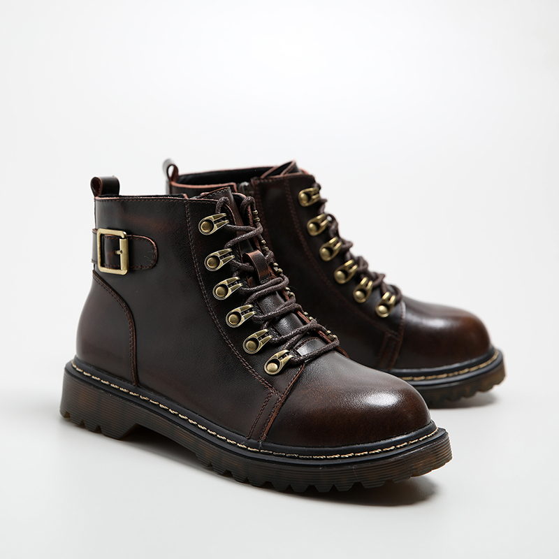 Title 4, Handsome Martin Boots Leather British Style Coo...