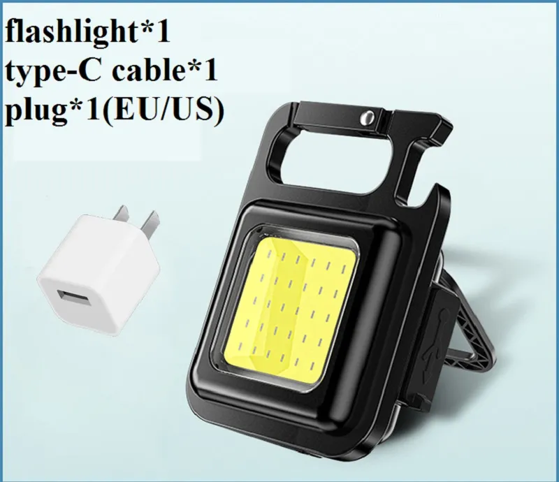 Mini Portable Flashlight Rechargeable Glare COB Keychain Light LED Work Light USB Charge Emergency Lamps Outdoor Camping Light – image 7