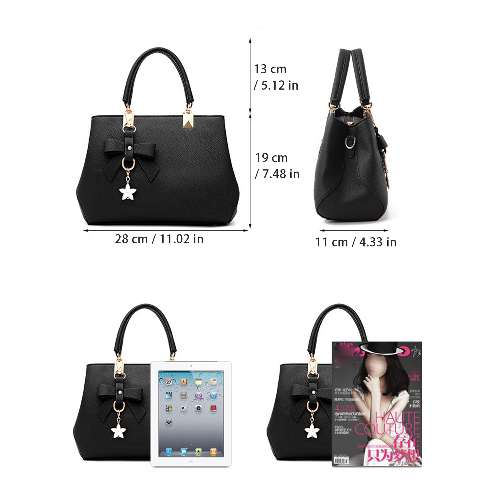 Women's Handbags, New Top Handle Shoulder & Messenger Tote Bag---Pink — image 4