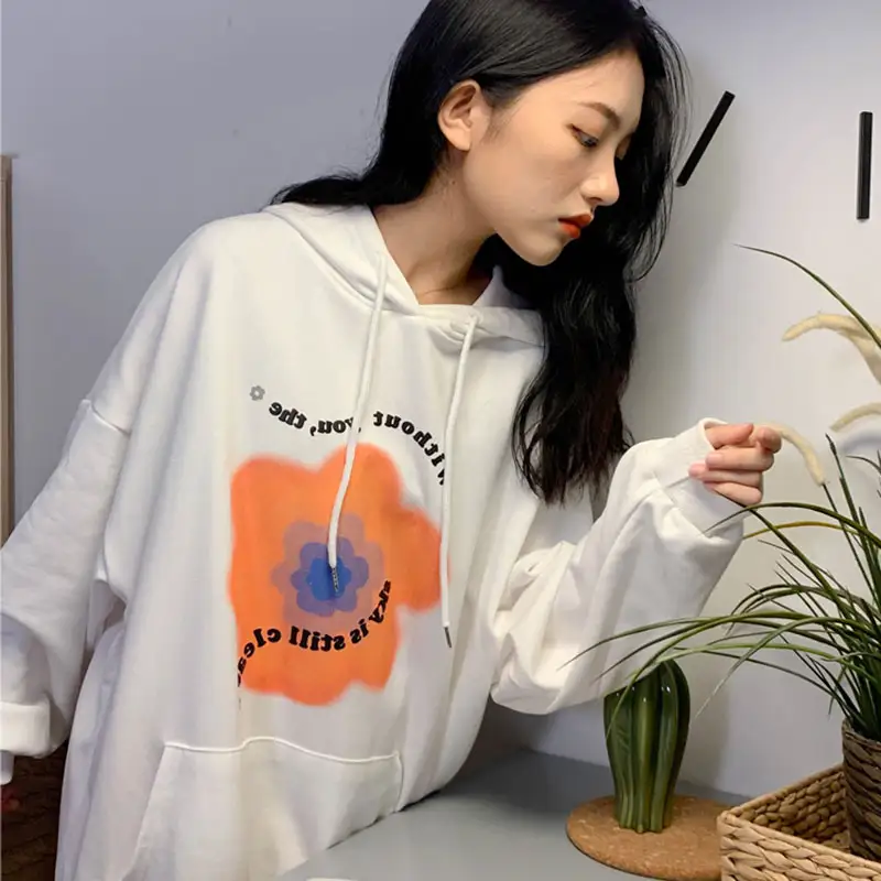 Hooded Sweater Women's Spring And Autumn Thin Loose-fitting Student Long-sleeved Shirt