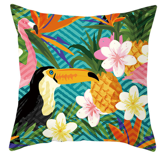 Title 14, Housse de coussin perroquet oiseau plantes trop...