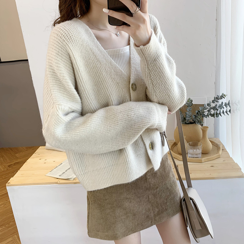 Title 2, Style paresseux couleur unie pull Cardigan vest...