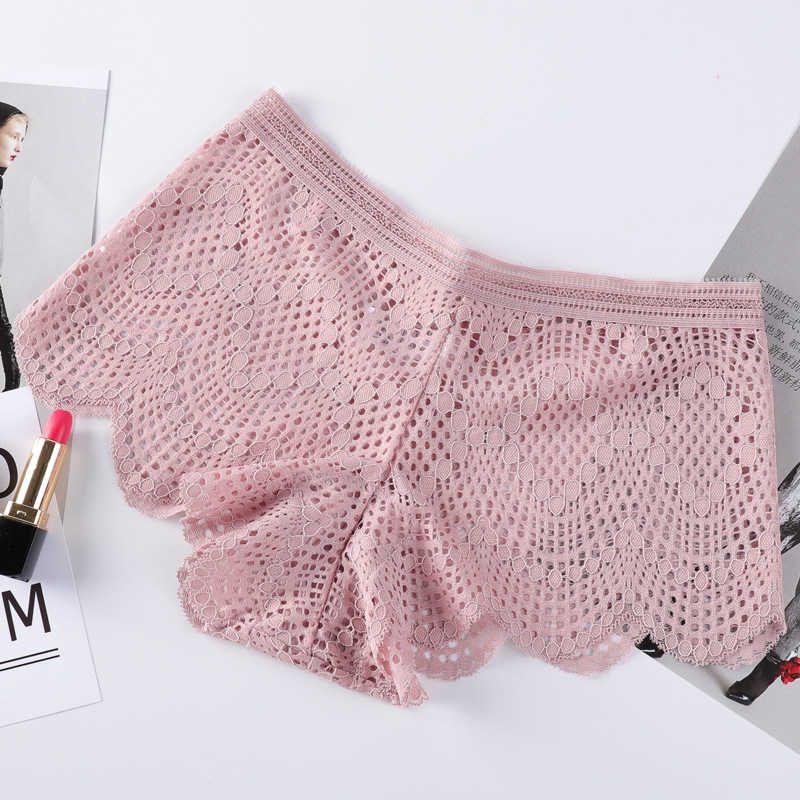 European And American Transparent Cotton Crotch Women's Mid Waist Boxer Briefs thumbnail 4