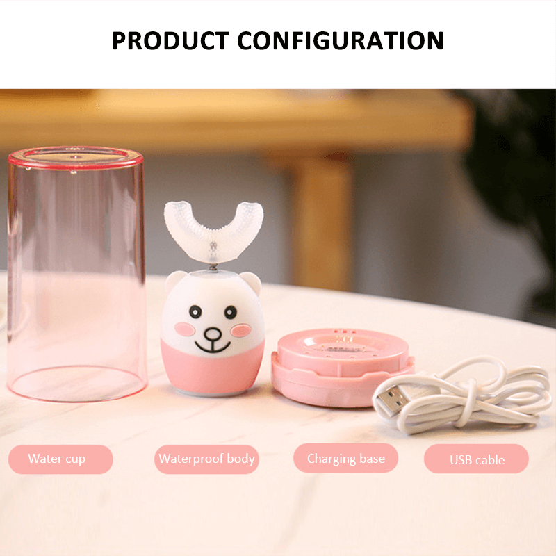 Electric Toothbrush Children U-shaped Head Toothbrush Age 8-12 Kids Gift