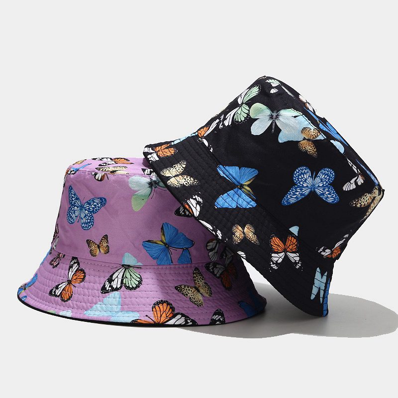 Title 1, Fisherman Hat With Colorful Butterfly Pattern