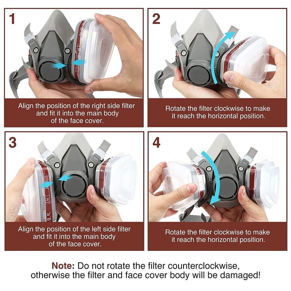 7 In 1Respirator Mask Suit Industry Painting Spray Dust Gas Mask  Respirator Mas