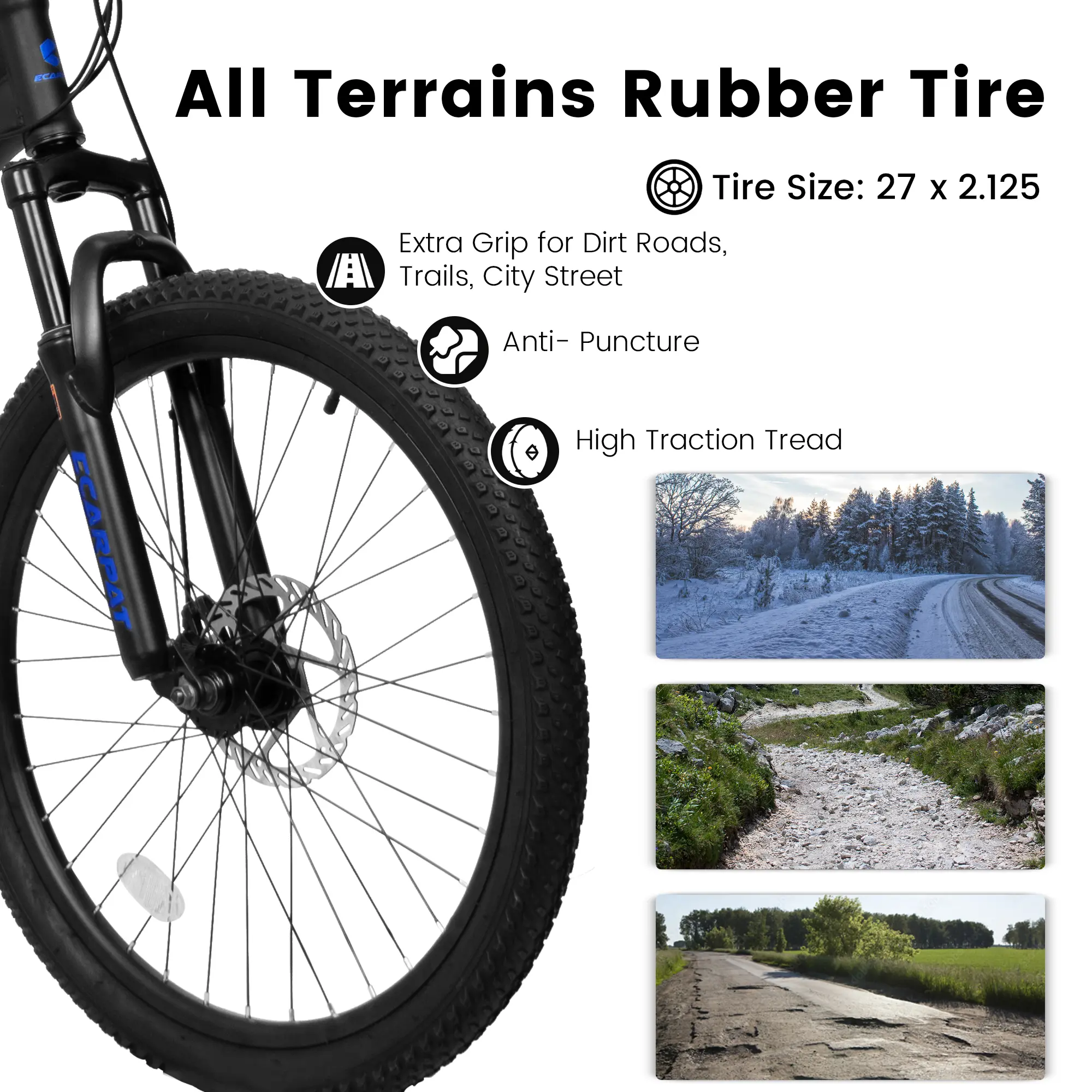 A2760 27.5 Inch Full Suspension Mountain Bike, Front And Rear Dual Shock Absorbers, Mechanical Disc Brakes, 21-Speed, Suitable For Men And Women, Ideal For Trav