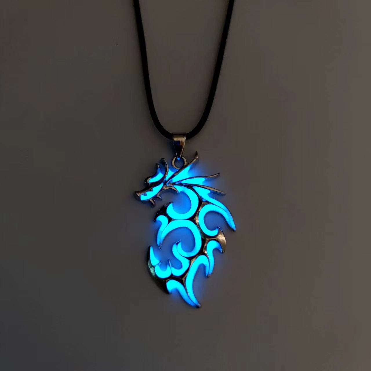 Luminous Flame Dragon Necklace Student Glowing Blue - Shop at LoveMi