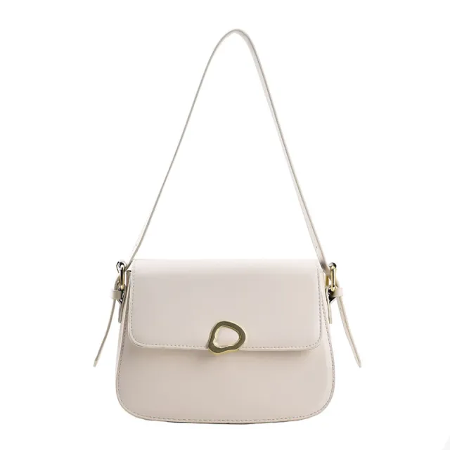 One shoulder Messenger Bag With Metal Buckle White - Shop at LoveMi