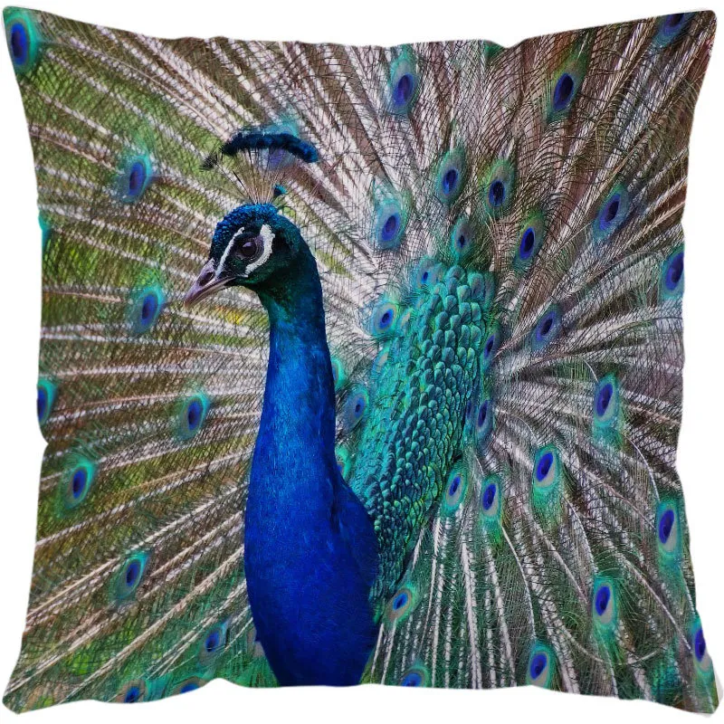 Cushion Covers Sea Turtle Printed Throw Pillow Cases For Home Decor Sofa Chair Seat - Peacock