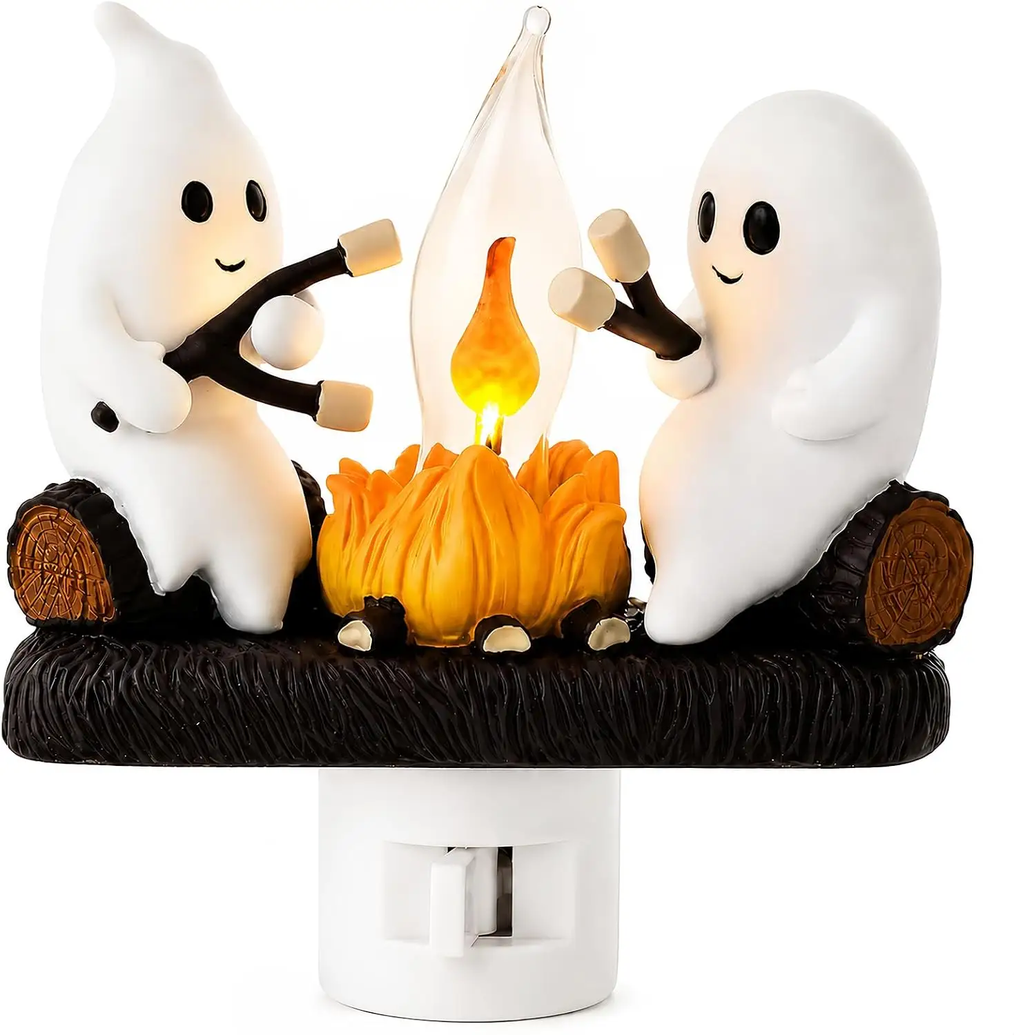 Ghost Campfire Night Light, Plug-In Flickering Flame