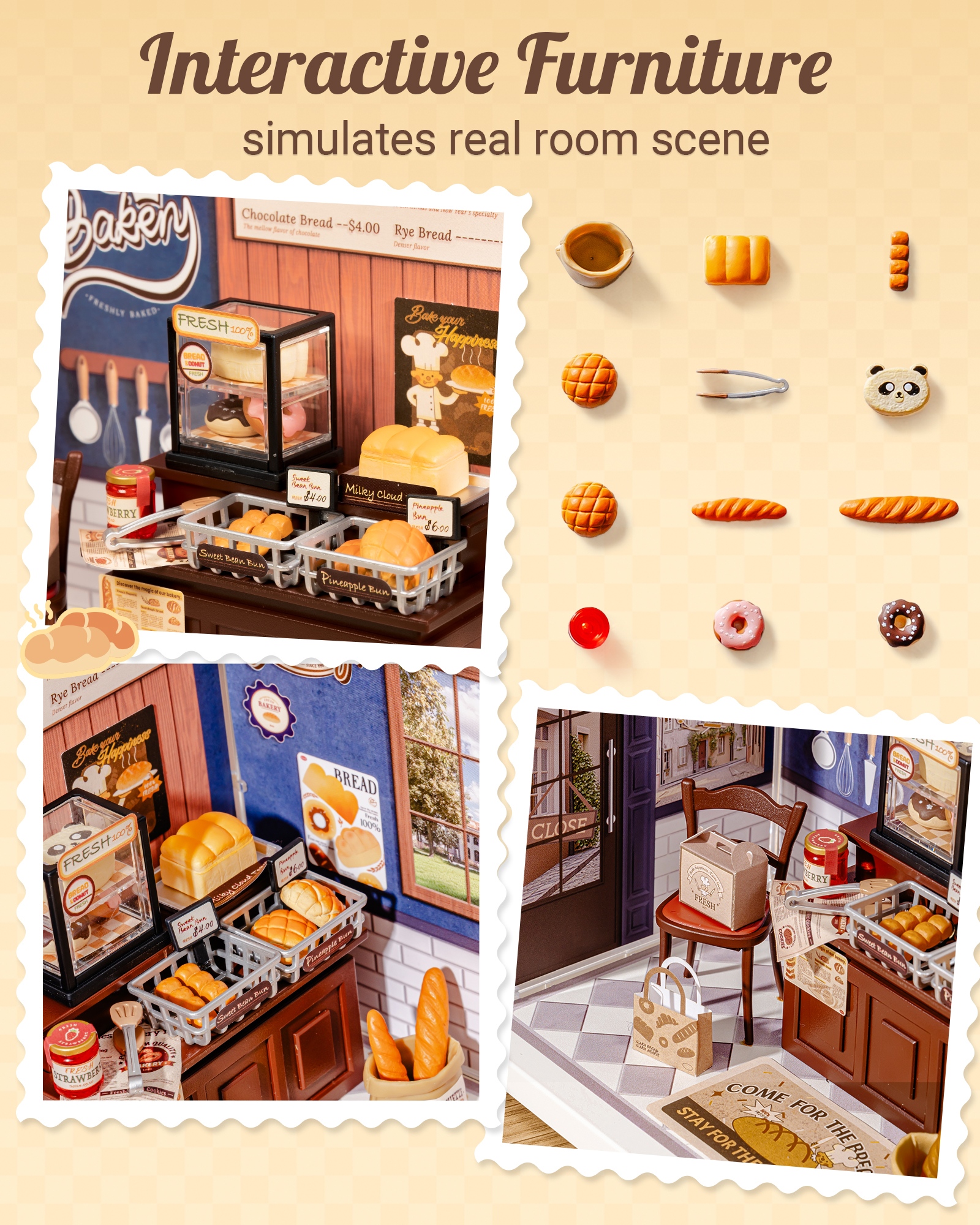 Rolife Super Creative DIY Plastic Mini House Set - 3D Puzzle With Dust Cover, Compatible With Mini Figures, Multiple Themes Available, Home Decor, Teen And Adult Gift