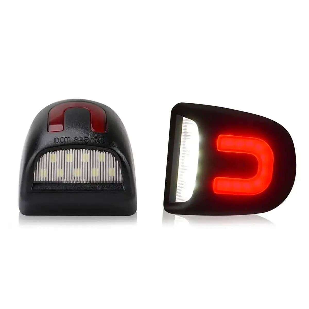 2X LED License Plate Light Red DRL