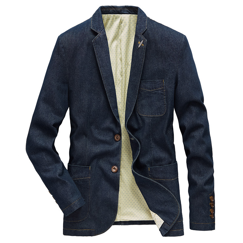 Handsome Slim Suit Spring And Autumn Denim Jacket Business Casual