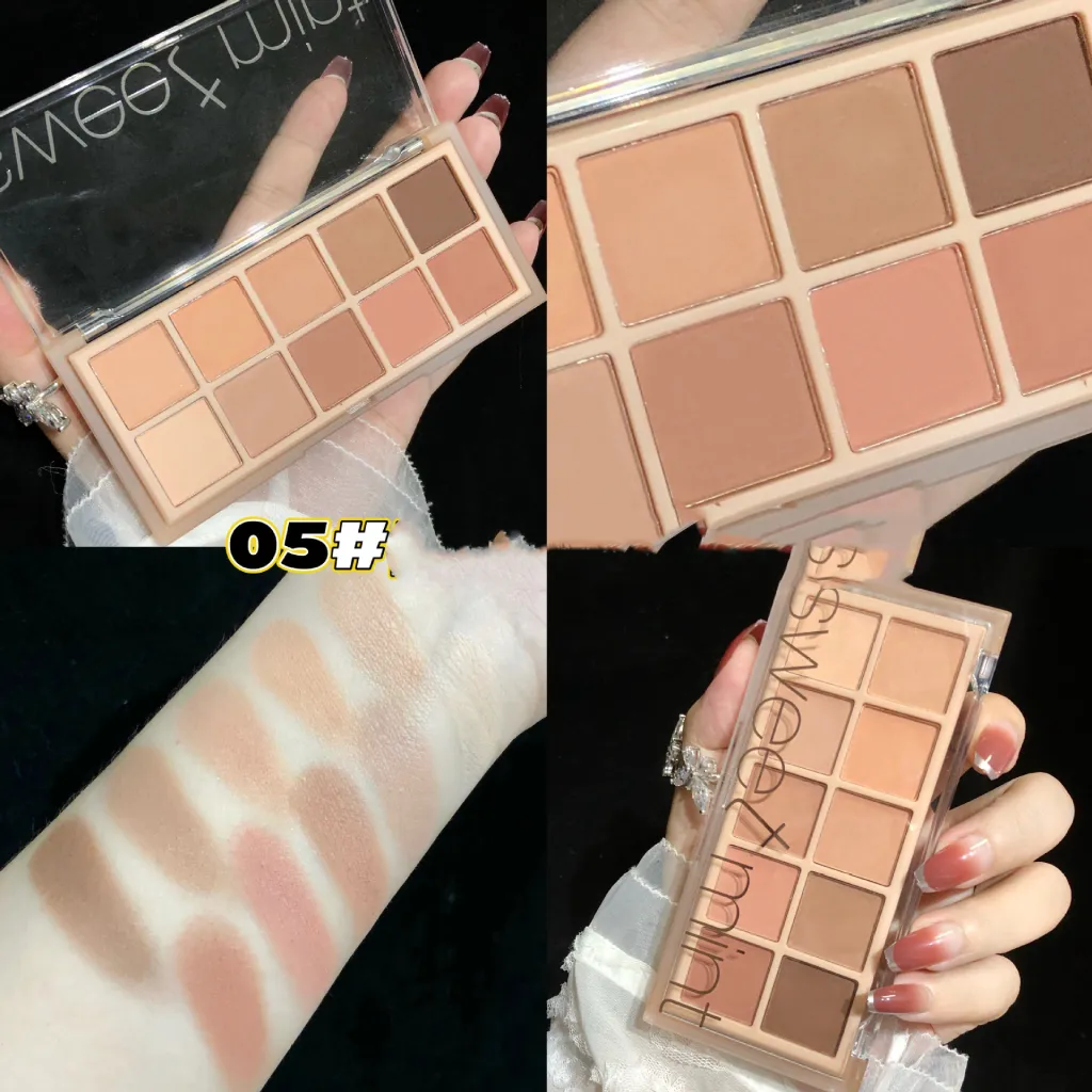 10Shades Of Eyeshadow Pearly Matte Earth Lasting Palette - 5Pure Fragrant Mocha
