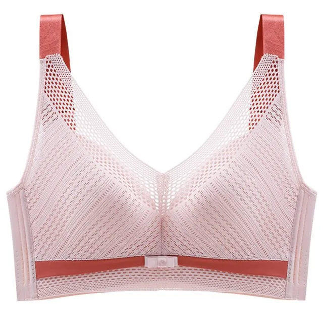 Ultra thin And Light Luxury Full Cup Underwear, Mesh, Breathable And Comfortable, No Steel Ring Pink - Shop at LoveMi