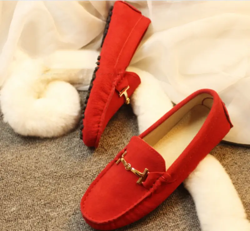Frosted leather T-buckle beanie shoes