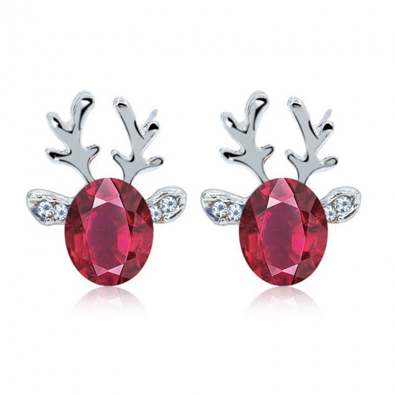 Fashion Creative Crystal Gem Antler Earrings