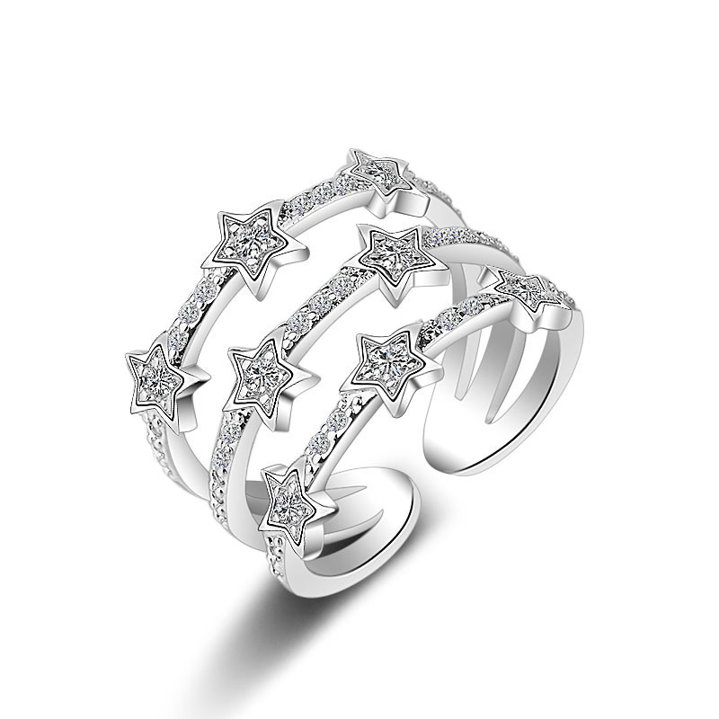 Korean Version Of The New Cold Starry Multi-layer  Ring Female