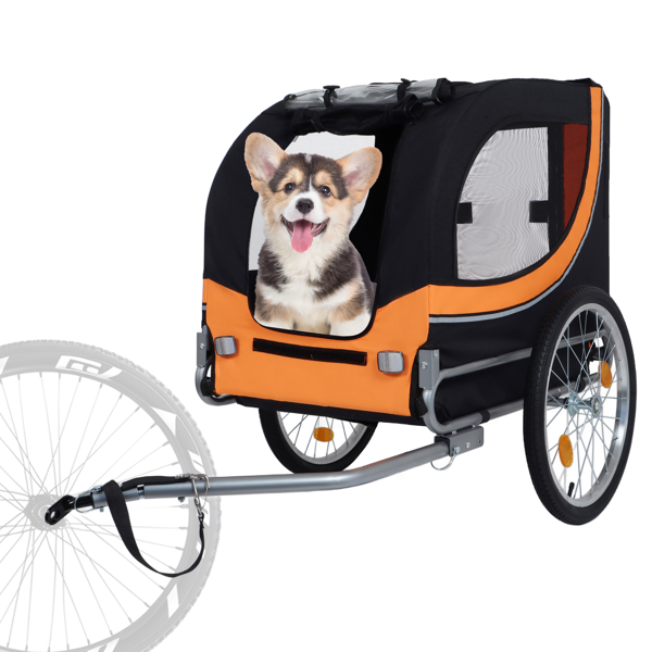 Large Folding Bike Trailer For Dogs 66LB Capacity All-Terrain Pet Carrier, Durable Steel Frame For Cycling, Jogging, Camping & Outdoor Adventures, Bla