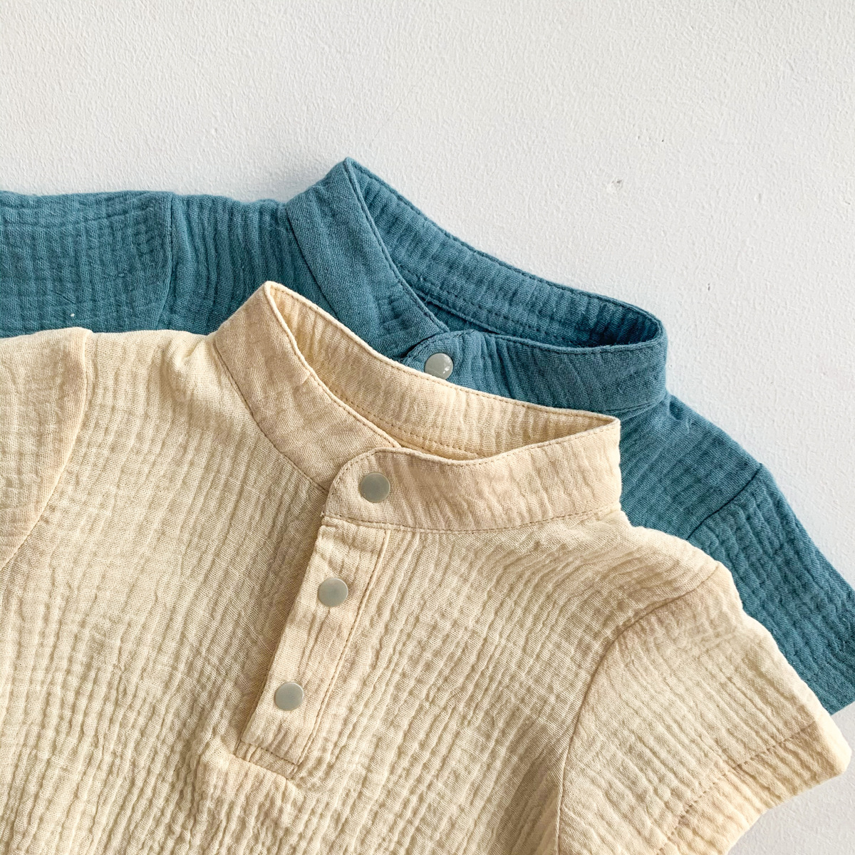 Infant Solid Color Gauze Double Bodysuit