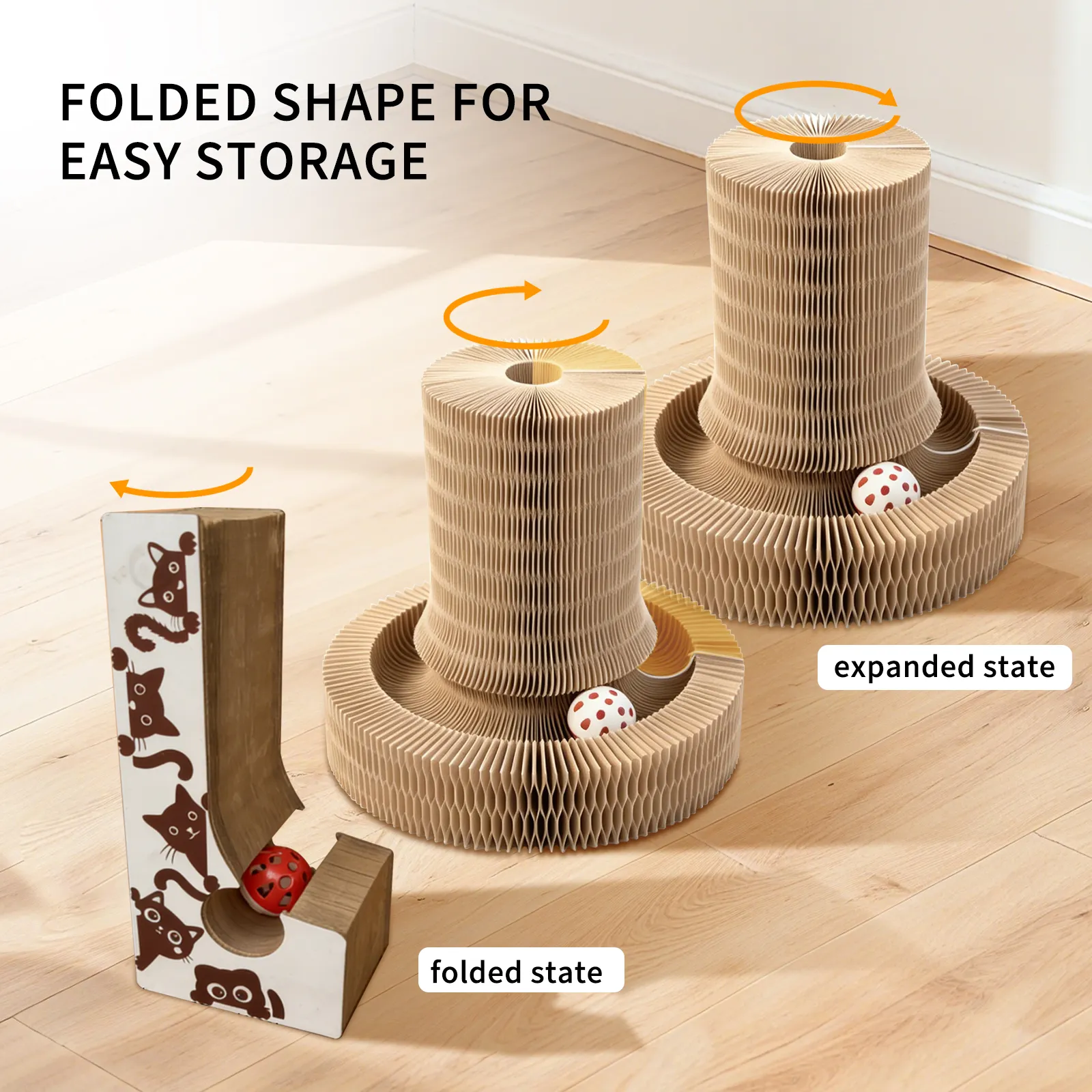 Multi-form Foldable Magic Organ Cat Scratcher Corrugated