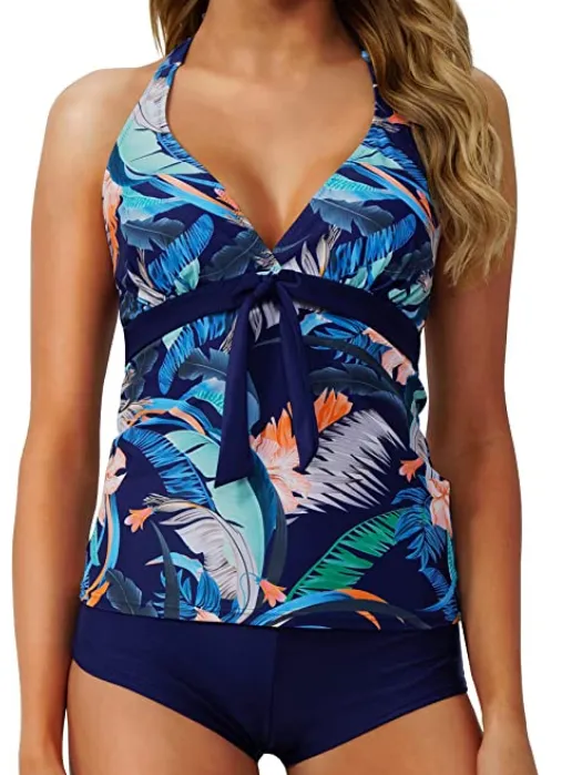 Ladies Fashion Cutout Lace Up Halter Swimsuit Photo Color Xl - Shop at LoveMi